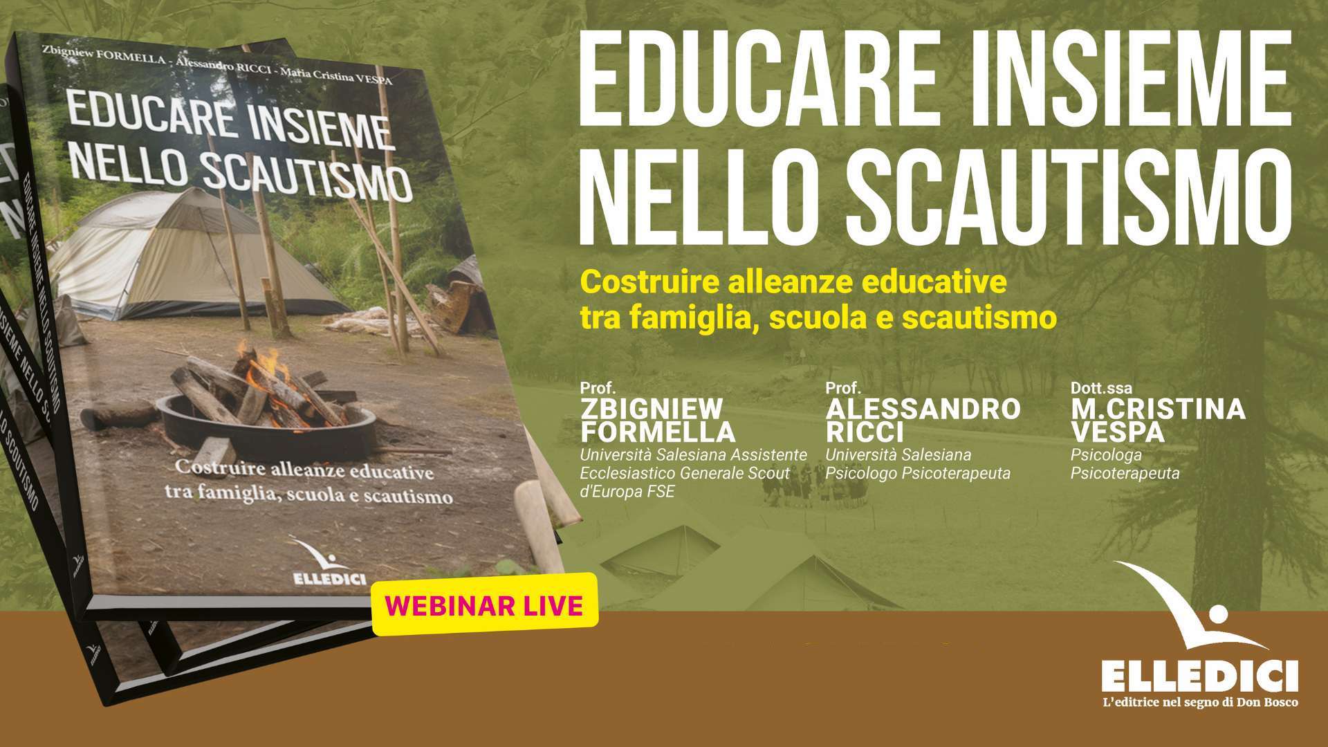 Disponibile il webinar di presentazione del libro “Educare insieme nello scautismo – Costruire alleanze educative tra famiglia, scuola e scautismo”